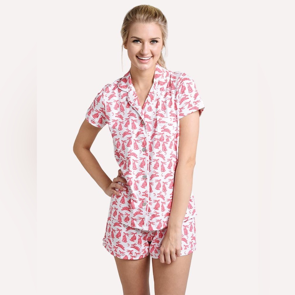 Roller Rabbit Pink and White Paisley Pajama Set